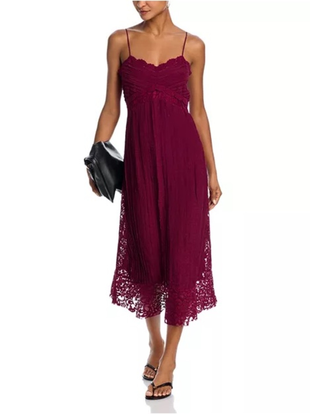 Farm Rio Lace Trim Midi Dress